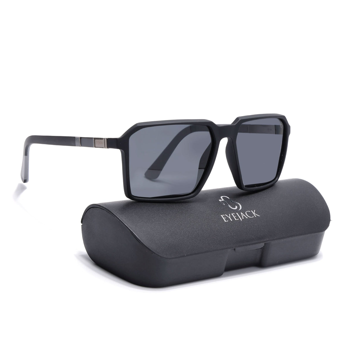 Eyejack Black Square Sunglasses for Men and Women - Style 1121 - view 8
