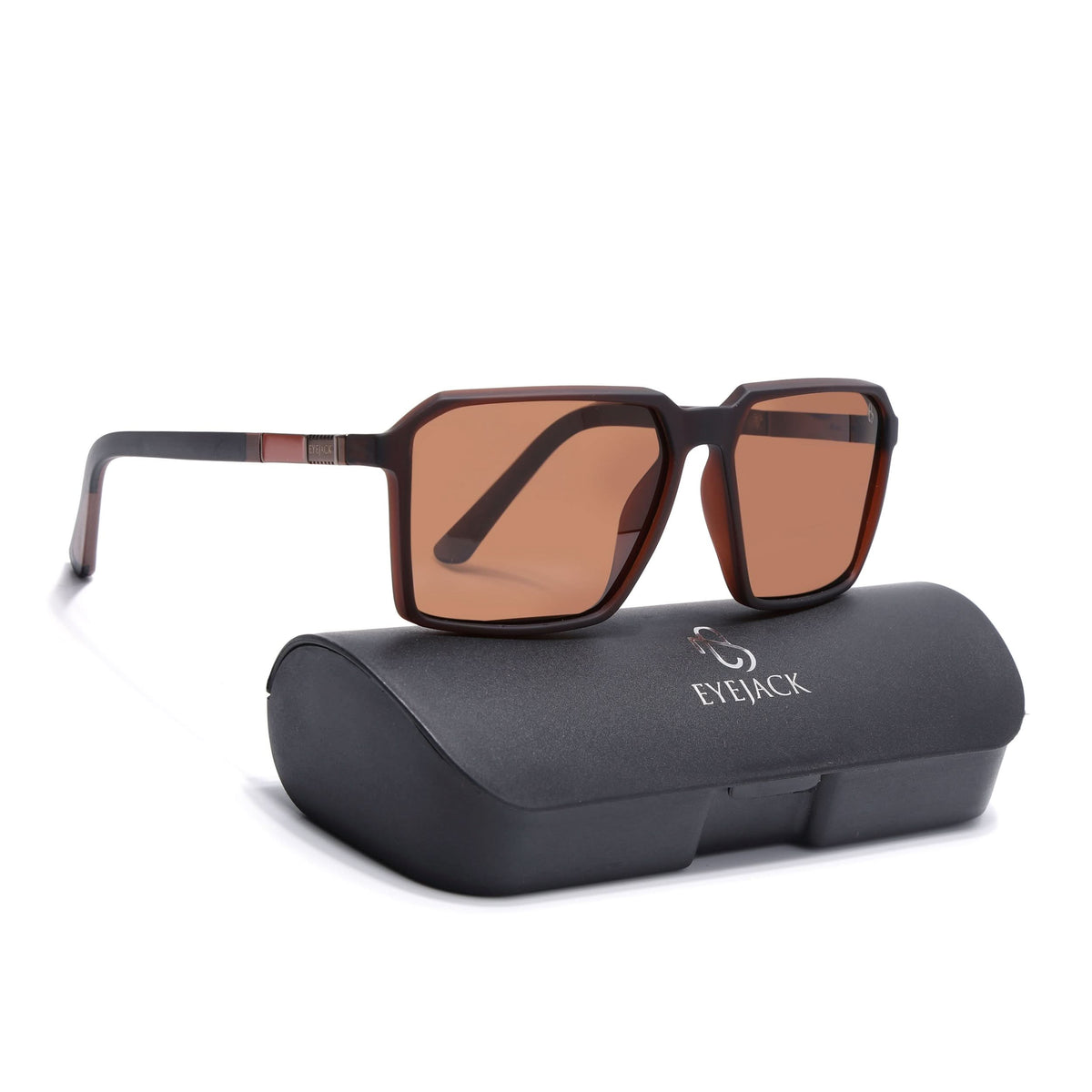 Eyejack Brown Square Sunglasses for Men and Women - Style 1124 - view 8