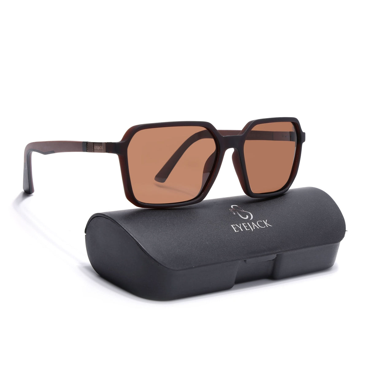 Eyejack Brown Square Sunglasses for Men and Women - Style 1128 - view 8