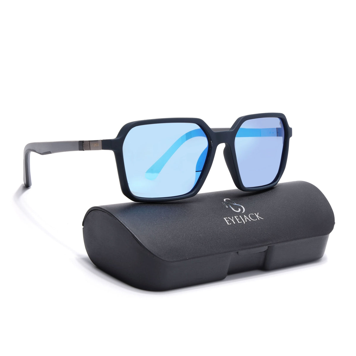 Eyejack Blue Square Sunglasses for Men and Women - Style 1130 - view 6
