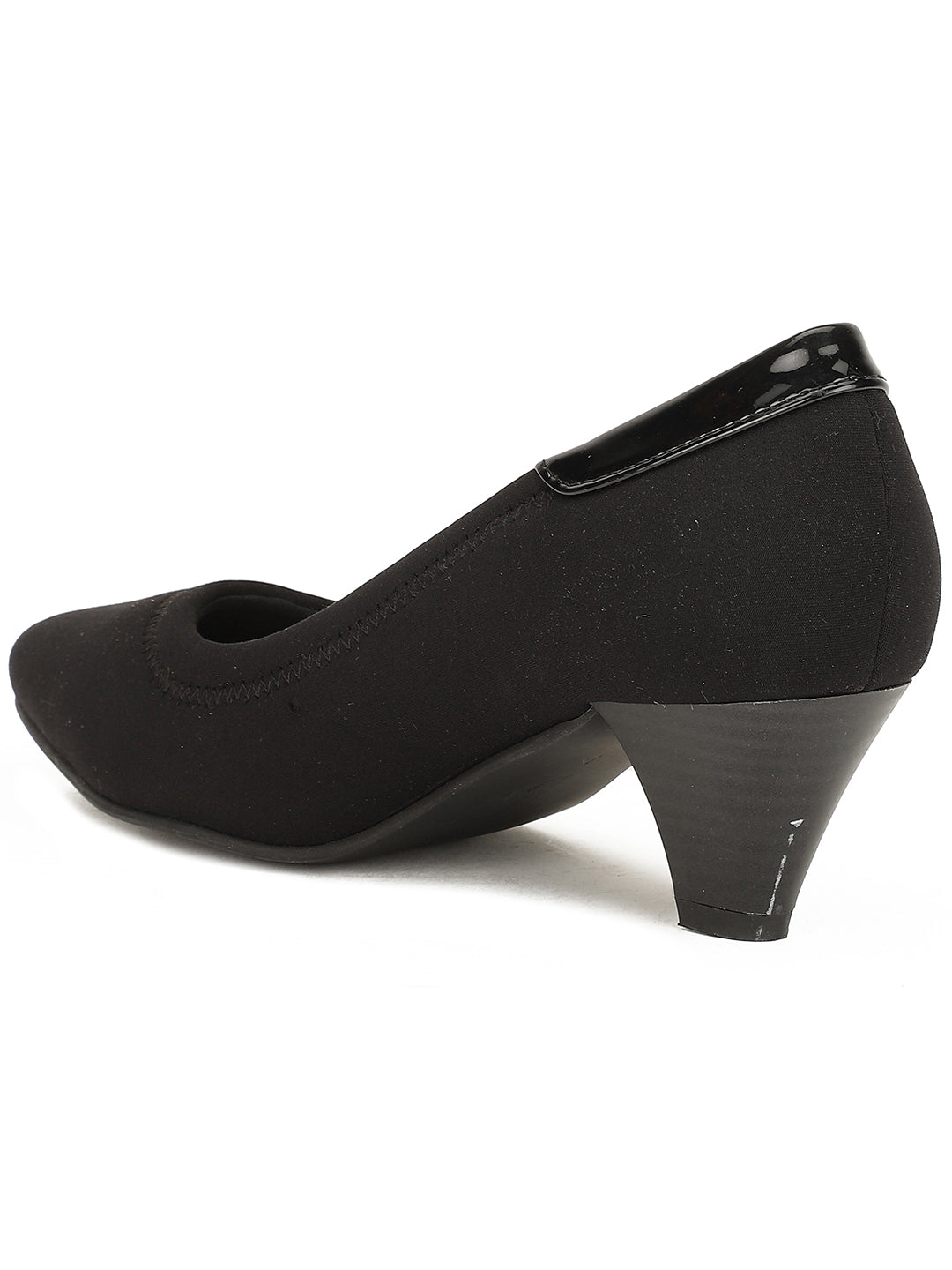 Bata Women Black Pointed-Toe Kitten Heel Pump - Black - View 3