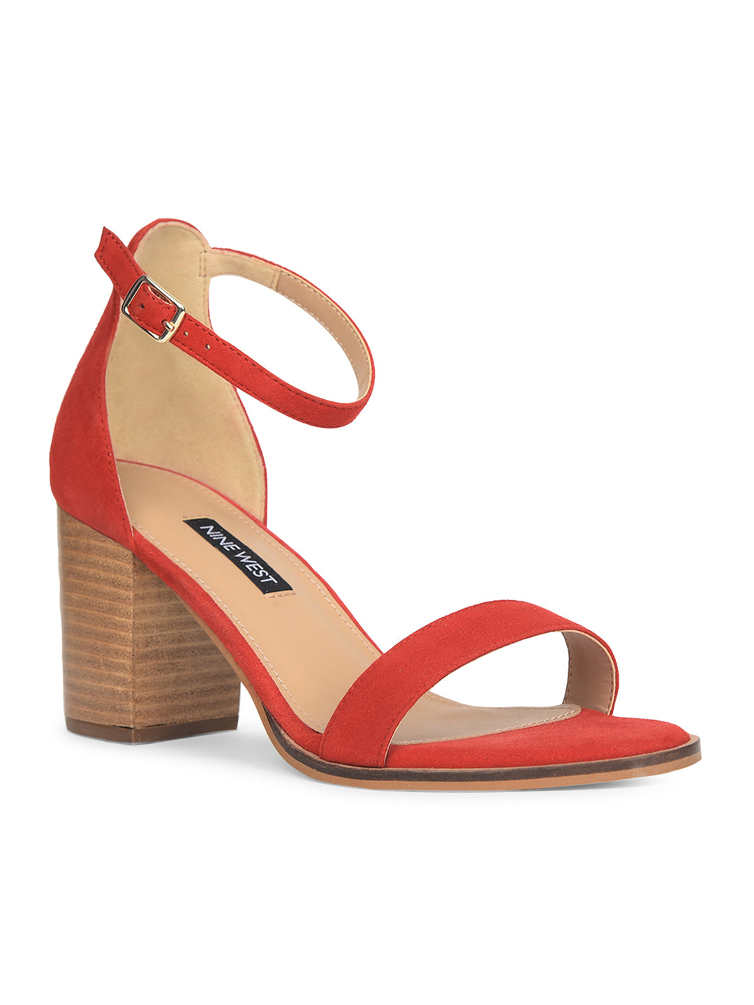 Nine West Women Ankle-Strap Block Heel Sandal - Red - View 1