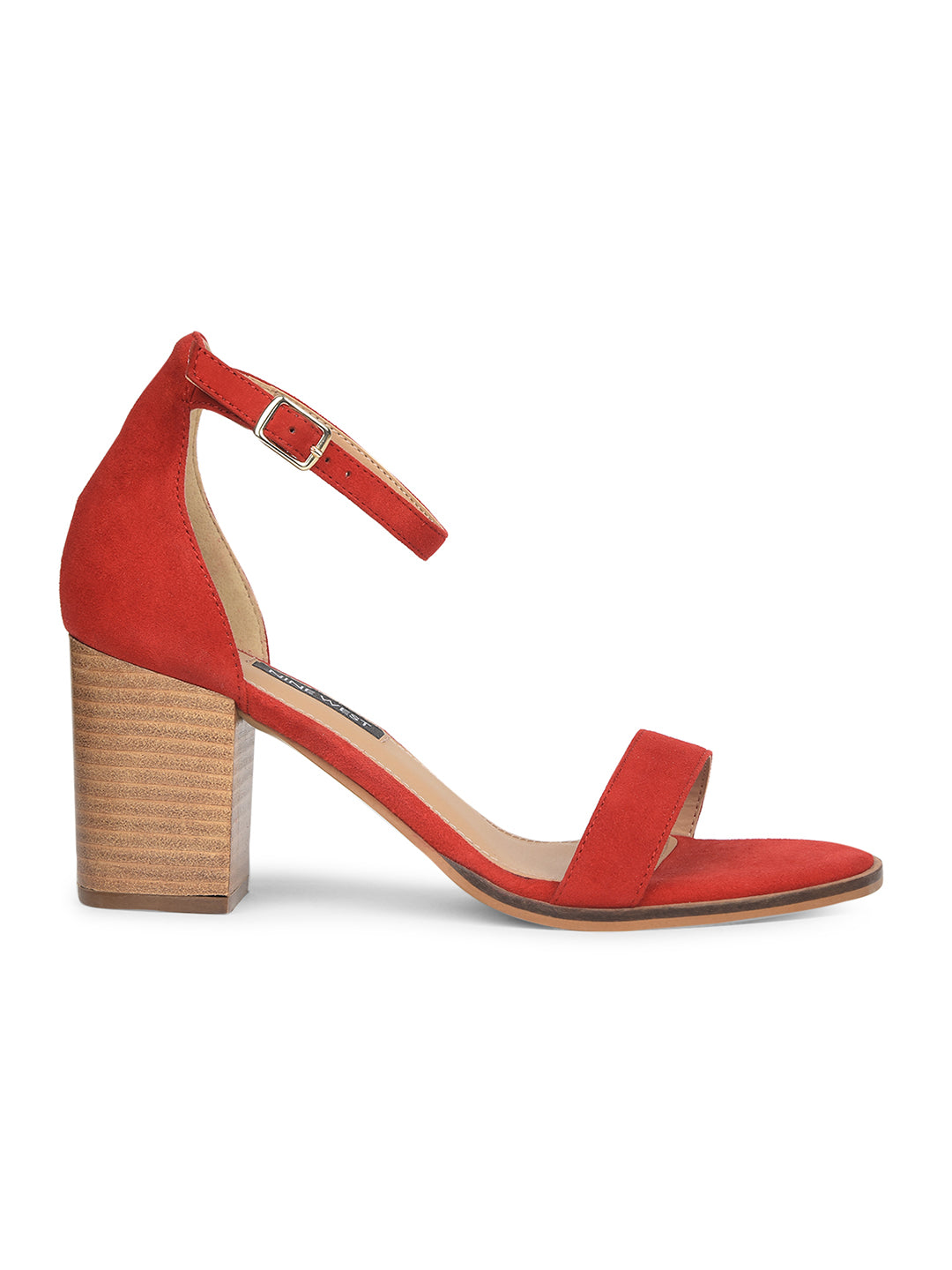 Nine West Women Ankle-Strap Block Heel Sandal - Red - View 2