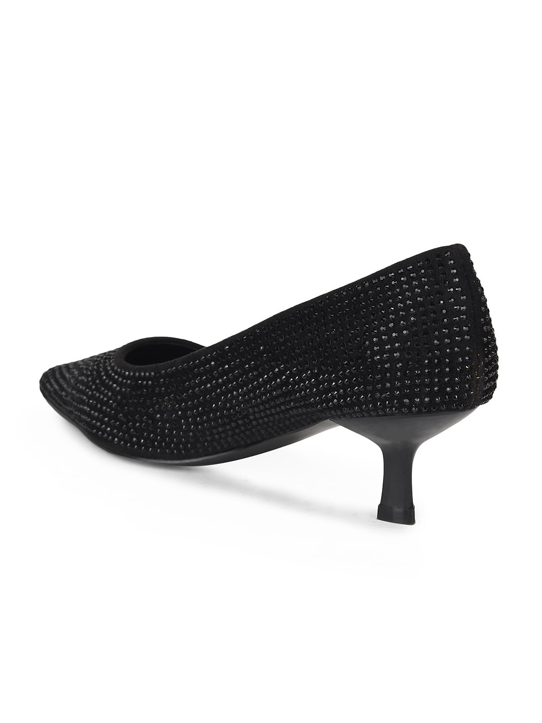 Bata Women Black Pointed-Toe Kitten Heel Pump - Black - View 3