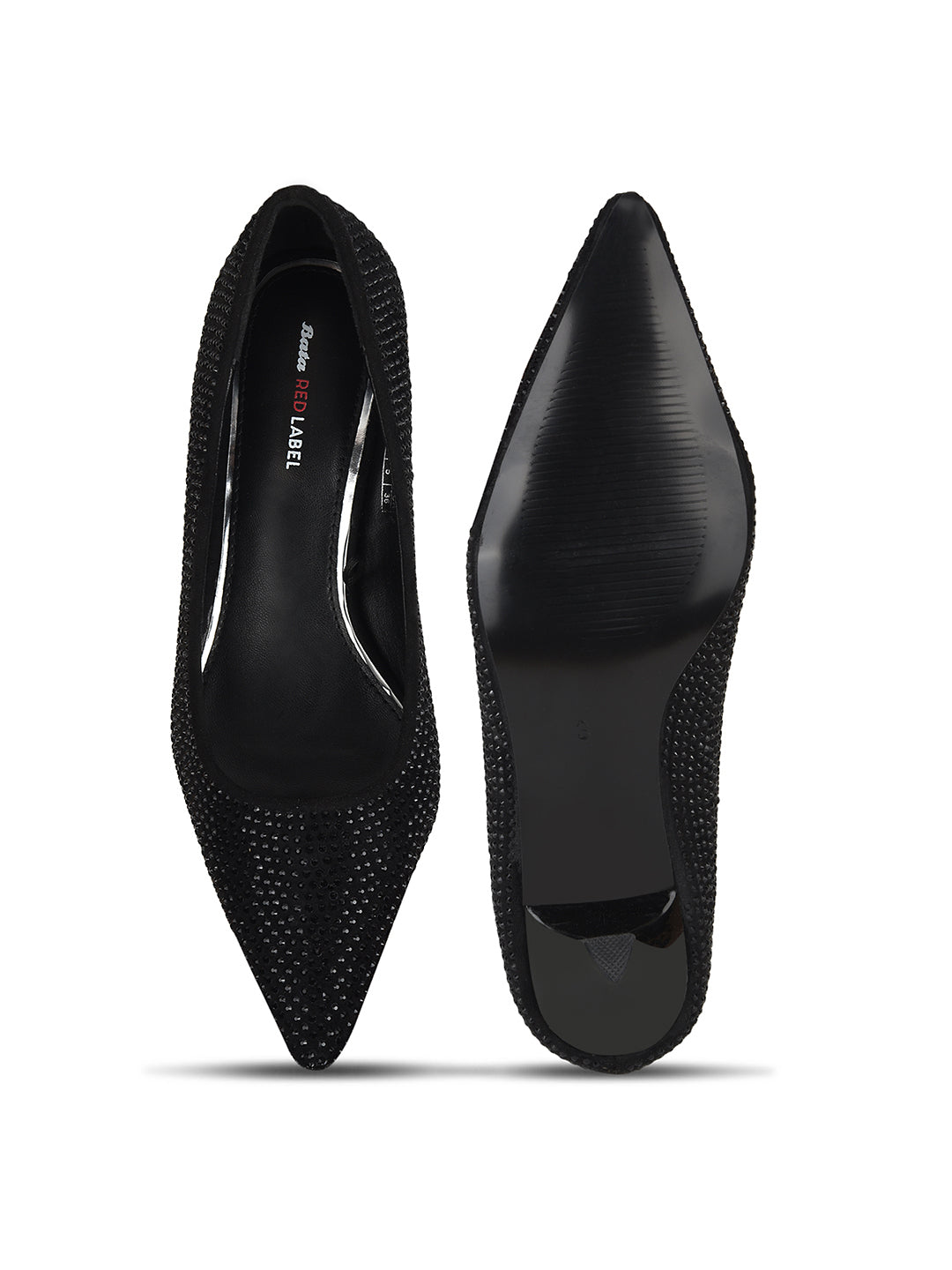 Bata Women Black Pointed-Toe Kitten Heel Pump - Black - View 4