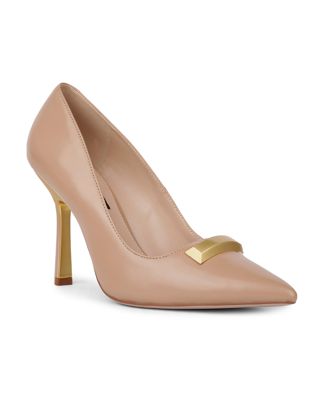 Nine West Women Pointed-Toe Kitten Heel Pump - Nude - View 1