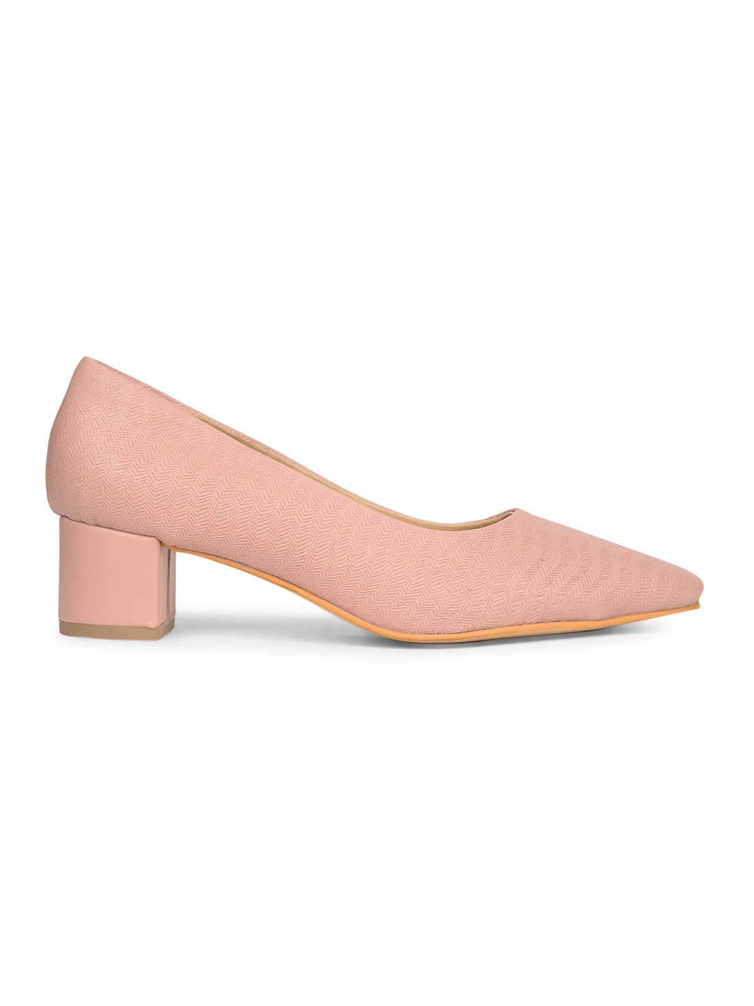 Bata Women Nude Pointed-Toe Block Heel Pump - Nude - View 2
