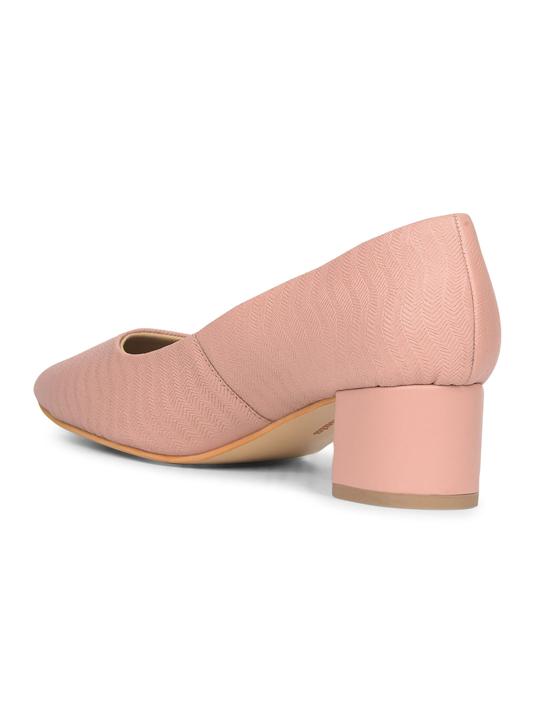 Bata Women Nude Pointed-Toe Block Heel Pump - Nude - View 3