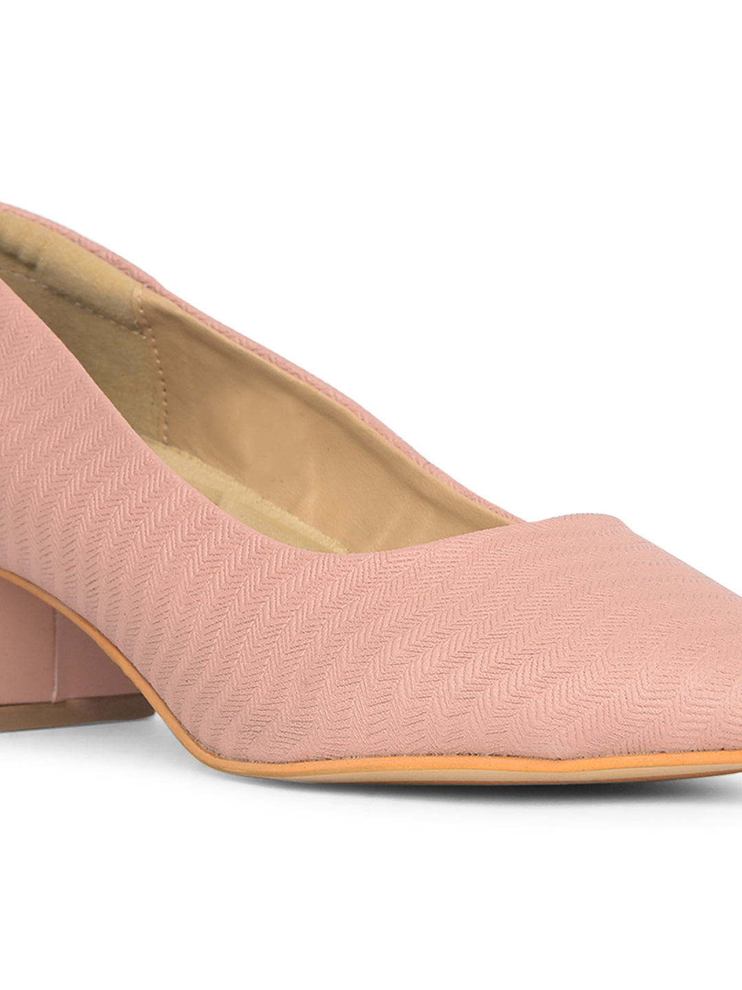Bata Women Nude Pointed-Toe Block Heel Pump - Nude - View 5