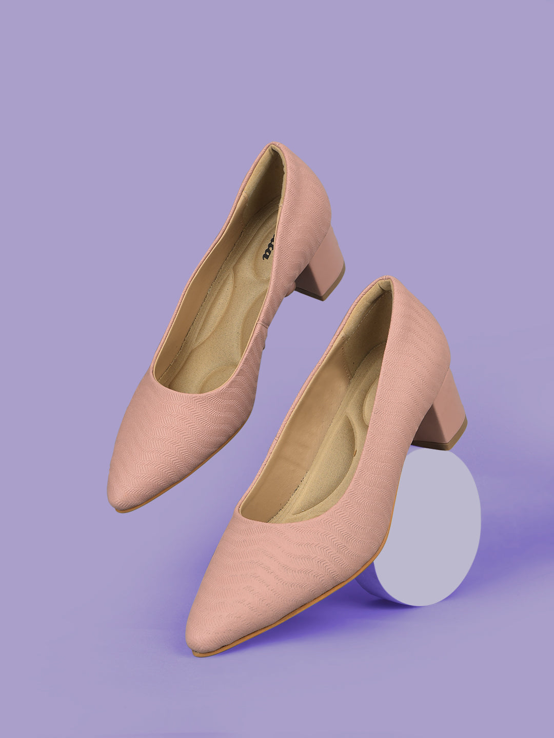 Bata Women Nude Pointed-Toe Block Heel Pump - Nude - View 6