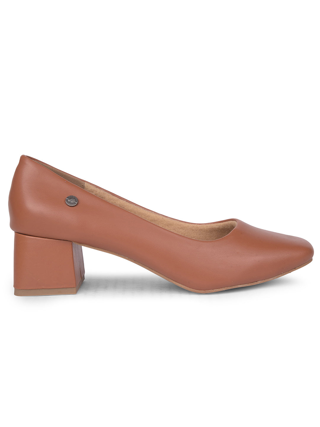 Bata Women Tan Round-Toe Block Heel Pump - Tan - View 2