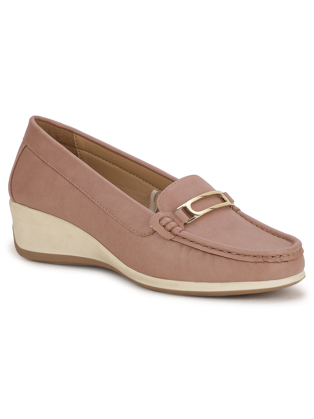 Bata Women Tan Wedge Heel Casual Loafers - Tan - View 1