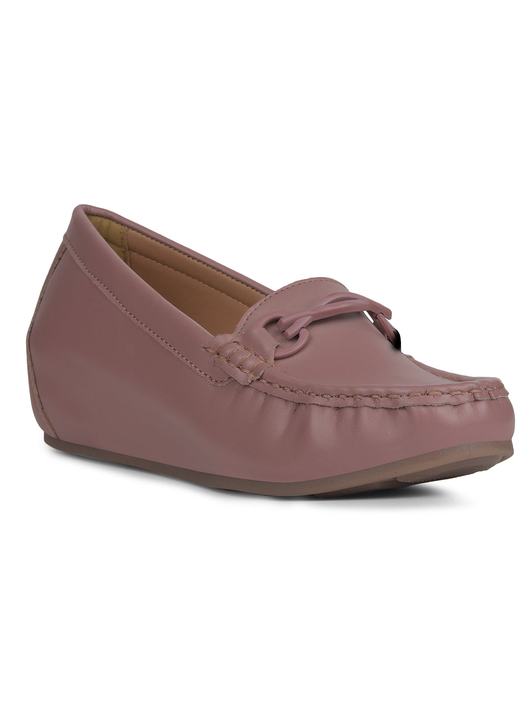 Bata Women Pink Wedge Heel Casual Loafers - Pink - View 1