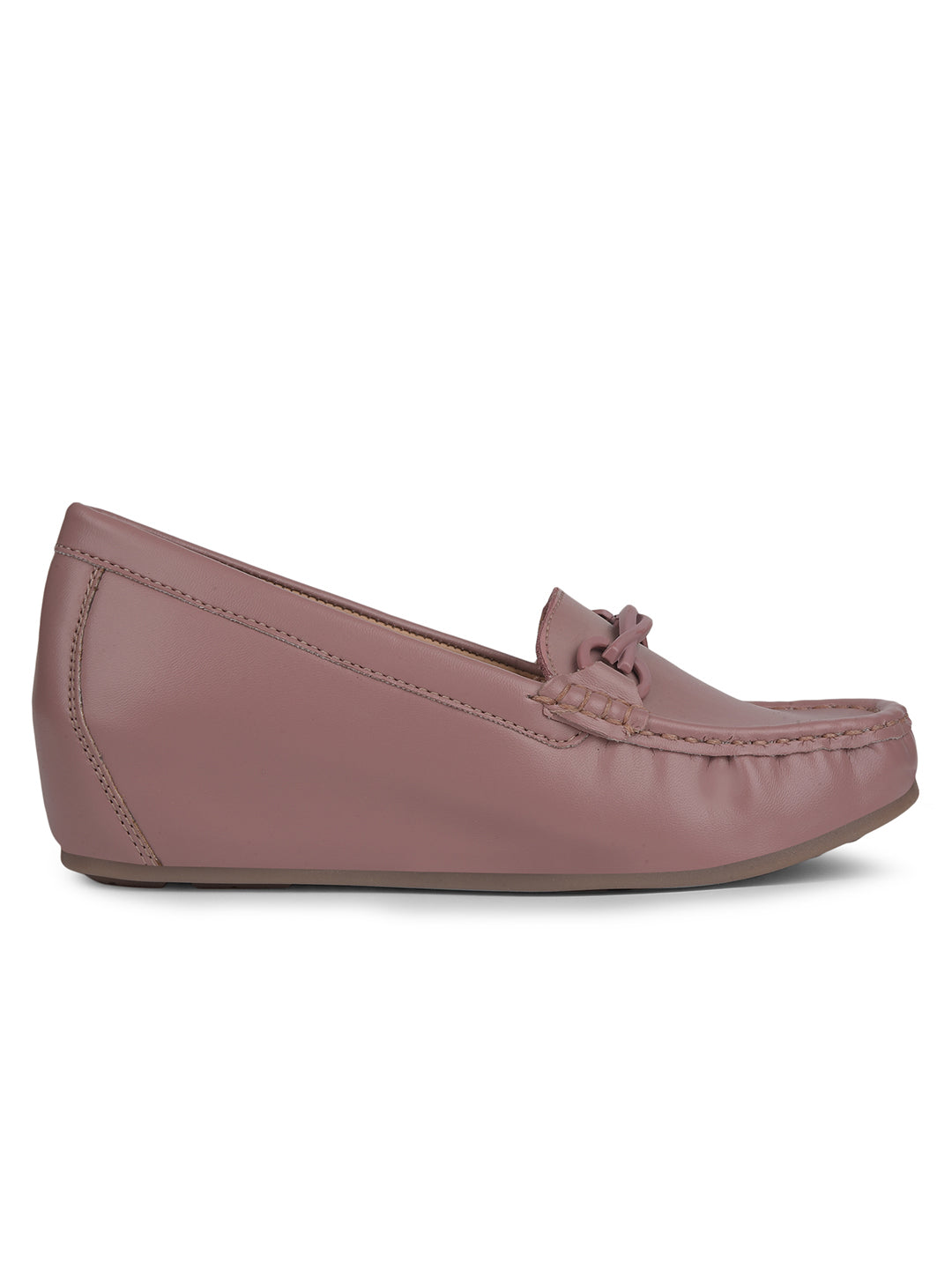Bata Women Pink Wedge Heel Casual Loafers - Pink - View 2