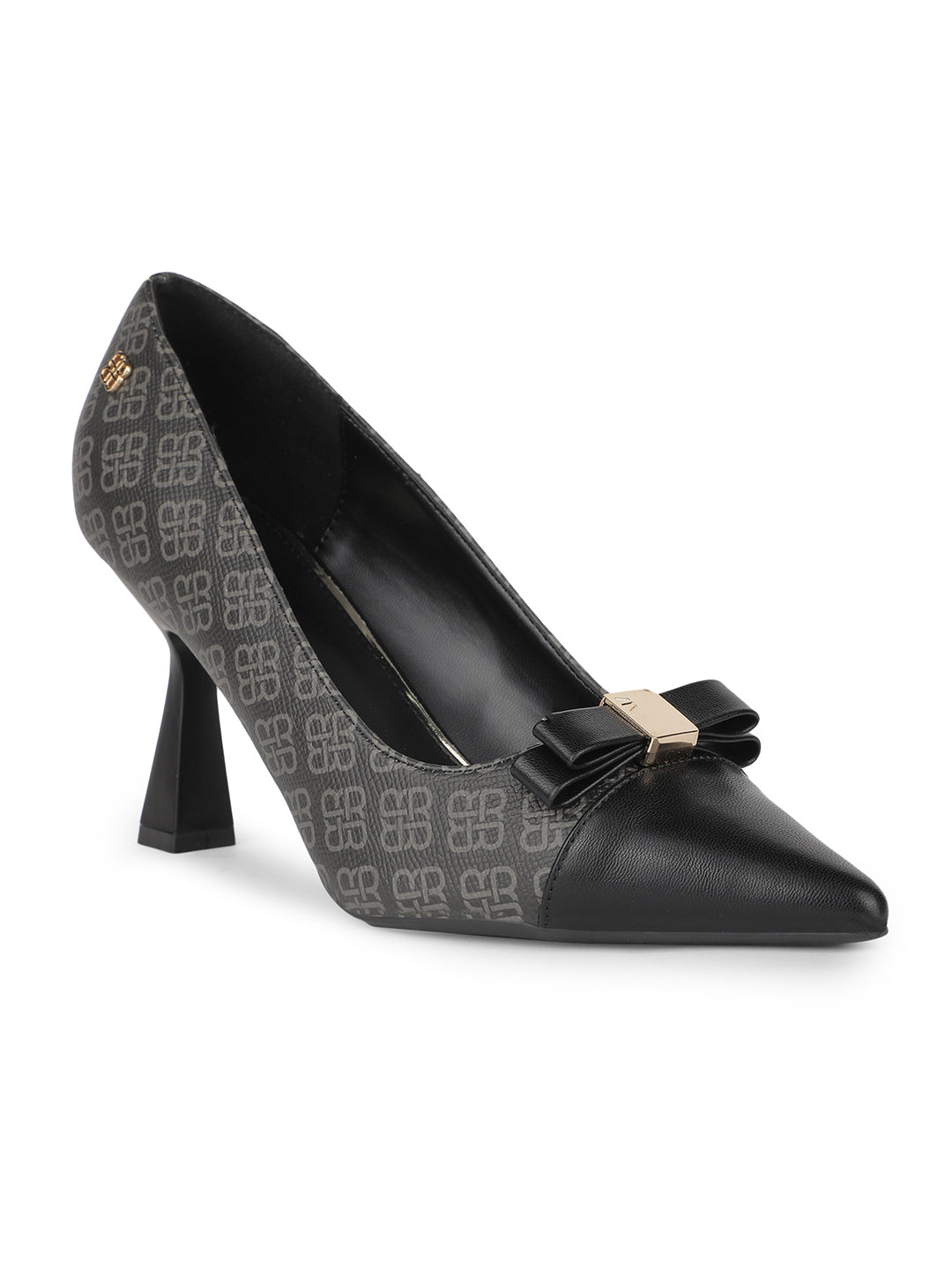 Bata Women Black Pointed-Toe Kitten Heel Pump - Black - View 1