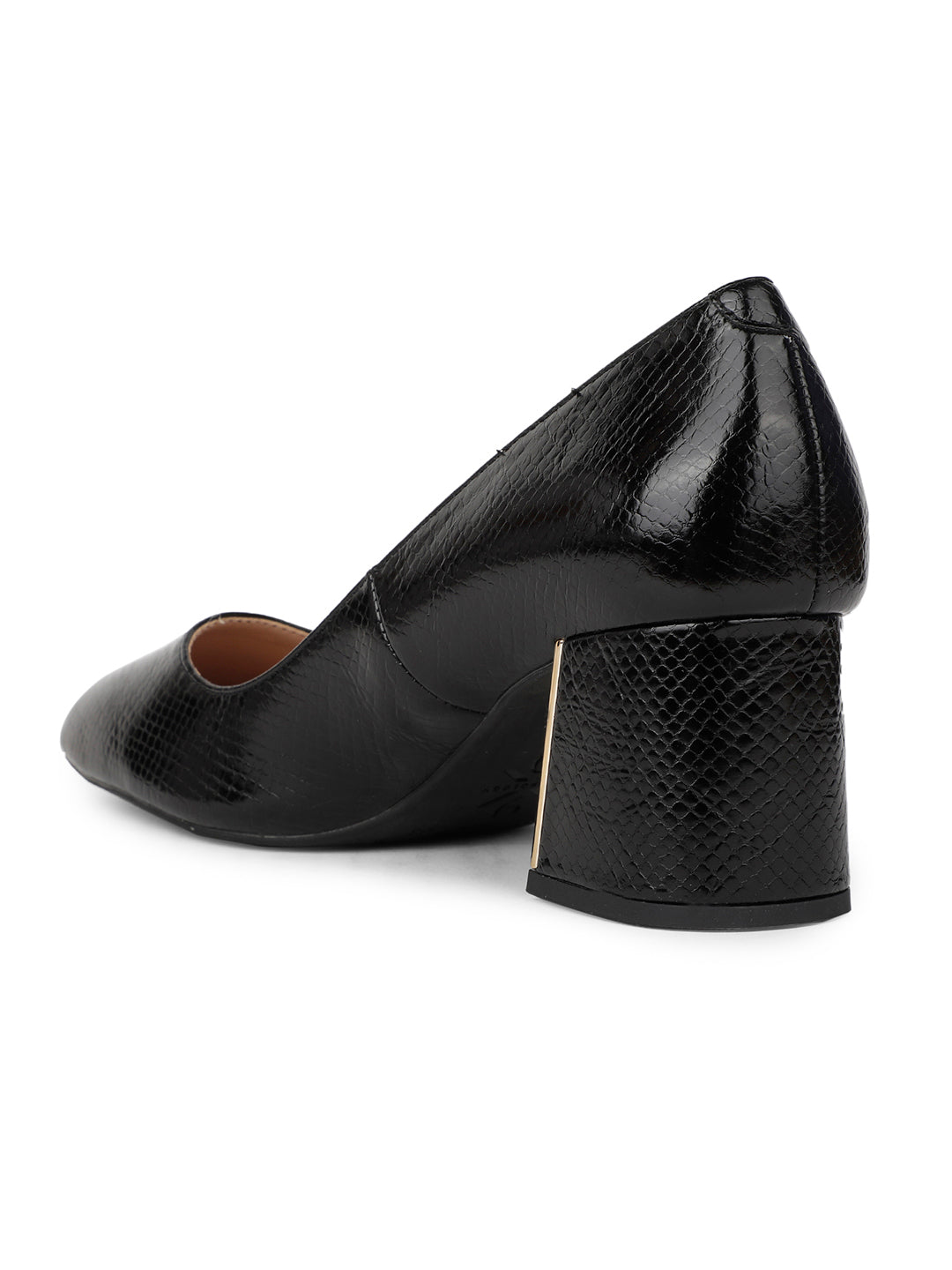 Nine West Women Round-Toe Block Heel Pump - Black - View 3