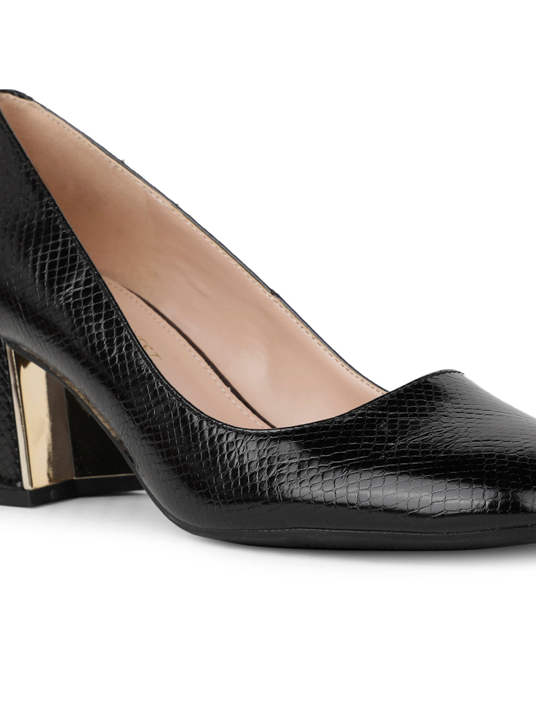 Nine West Women Round-Toe Block Heel Pump - Black - View 5