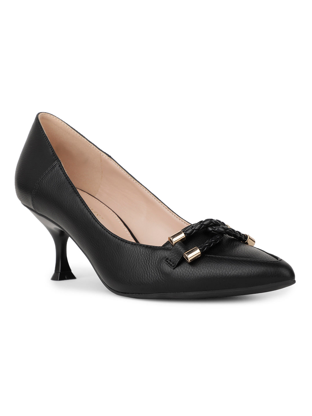 Nine West Women Pointed-Toe Kitten Heel Pump - Black - View 1