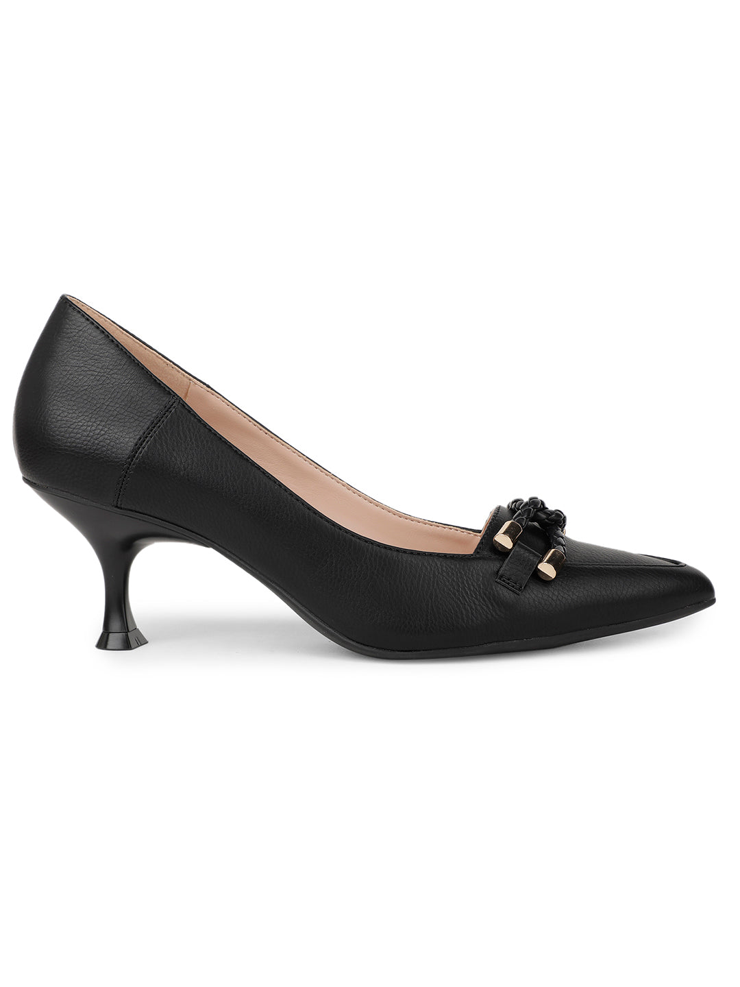 Nine West Women Pointed-Toe Kitten Heel Pump - Black - View 2