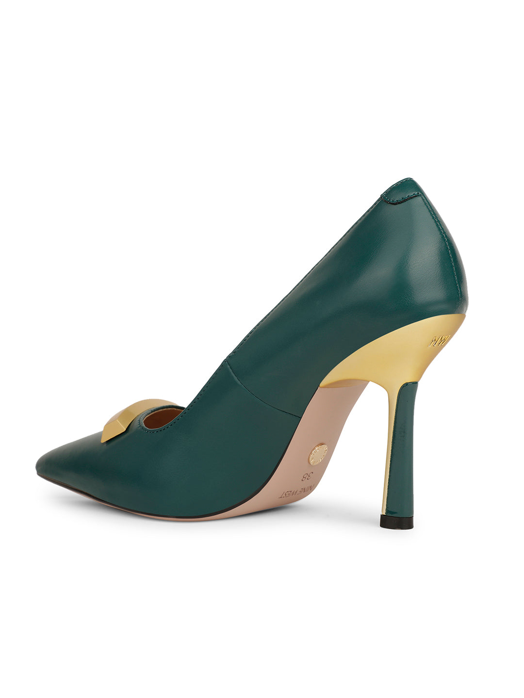 Nine West Women Pointed-Toe Stiletto Heel Pump - Dark Green - View 3