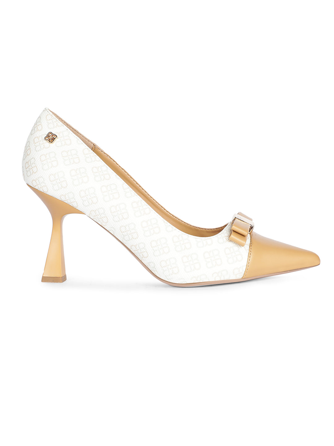Bata Women Beige Pointed-Toe Kitten Heel Pump - Beige - View 2
