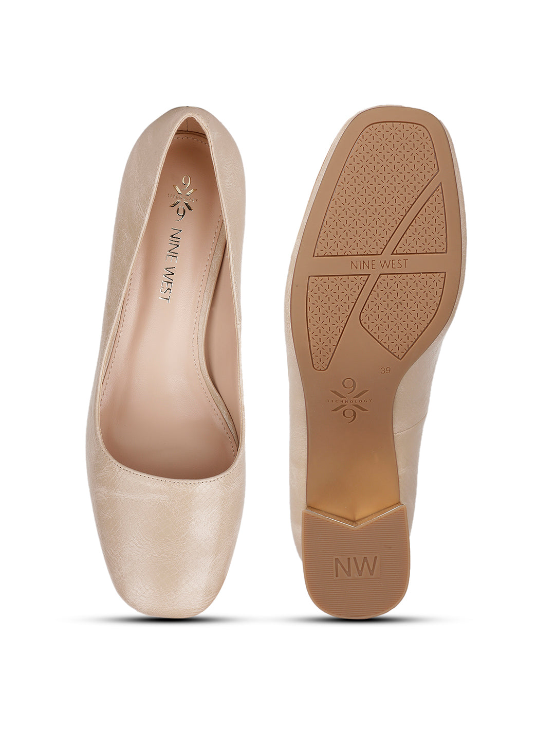 Nine West Women Pointed-Toe Block Heel Pump - Beige - View 4