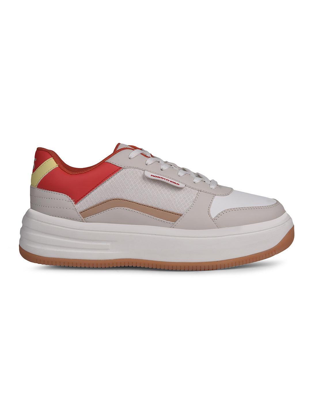 North Star Women Beige Casual Lace-up Sneakers - Beige - View 2