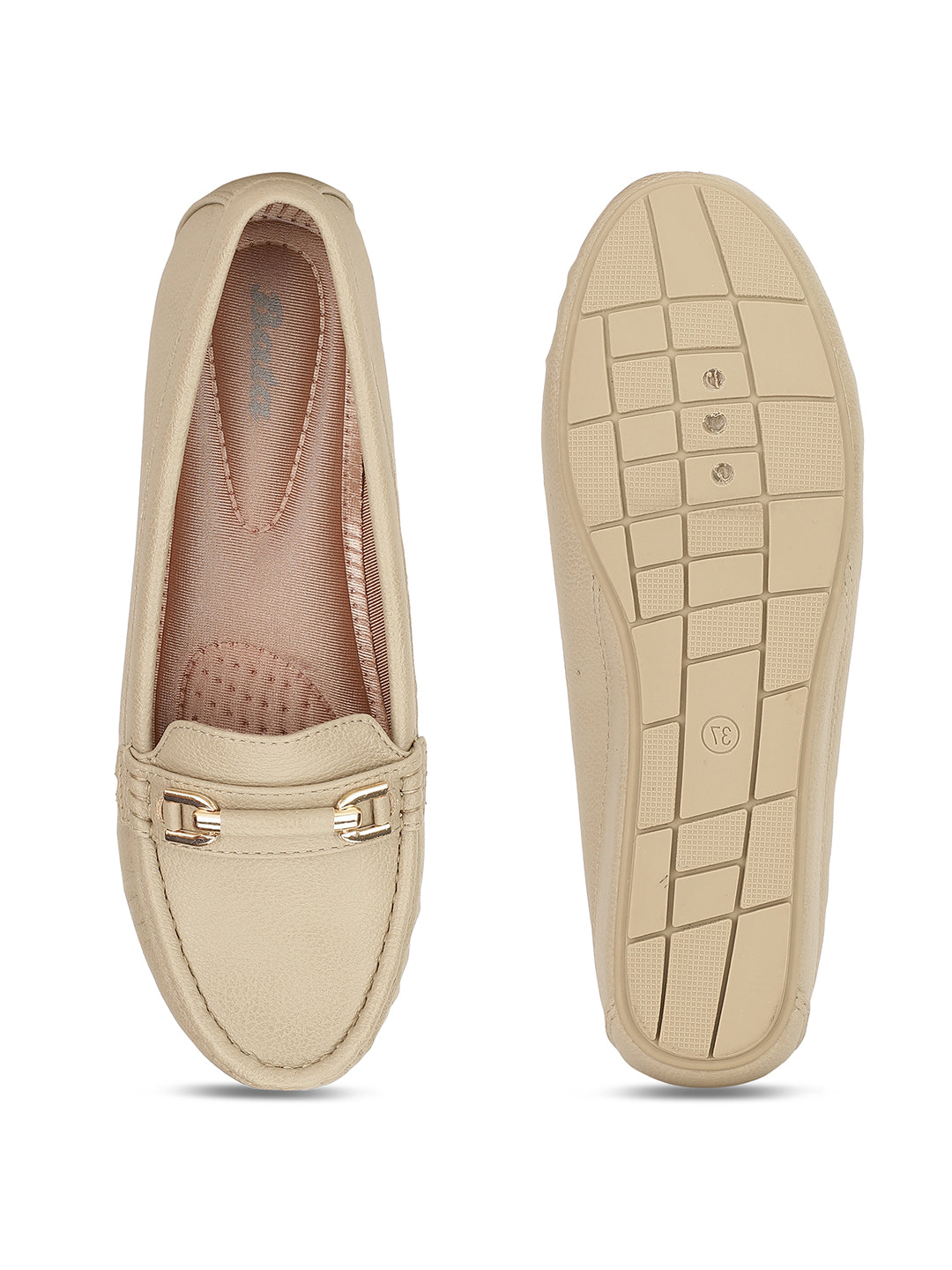 Bata Women Beige Wedge Heel Slip-on Loafers - Beige - View 4