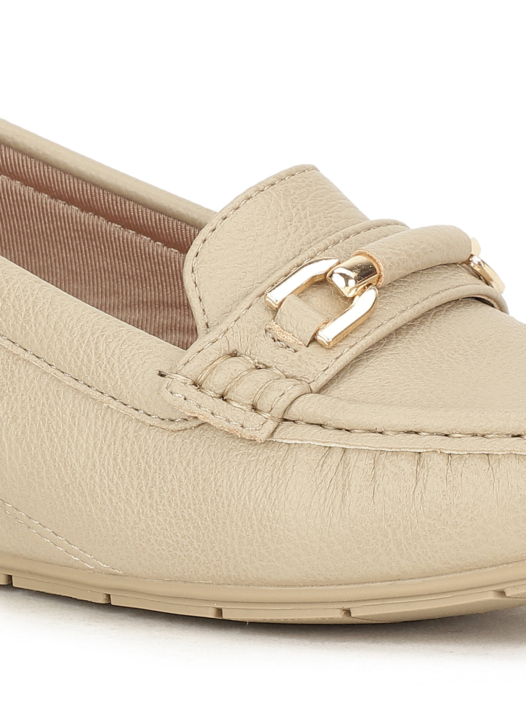 Bata Women Beige Wedge Heel Slip-on Loafers - Beige - View 5
