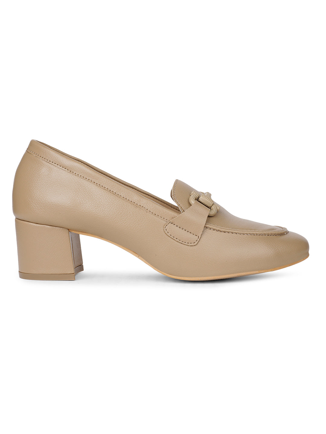 Bata Women Beige Pointed-Toe Block Heel Pump - Beige - View 2