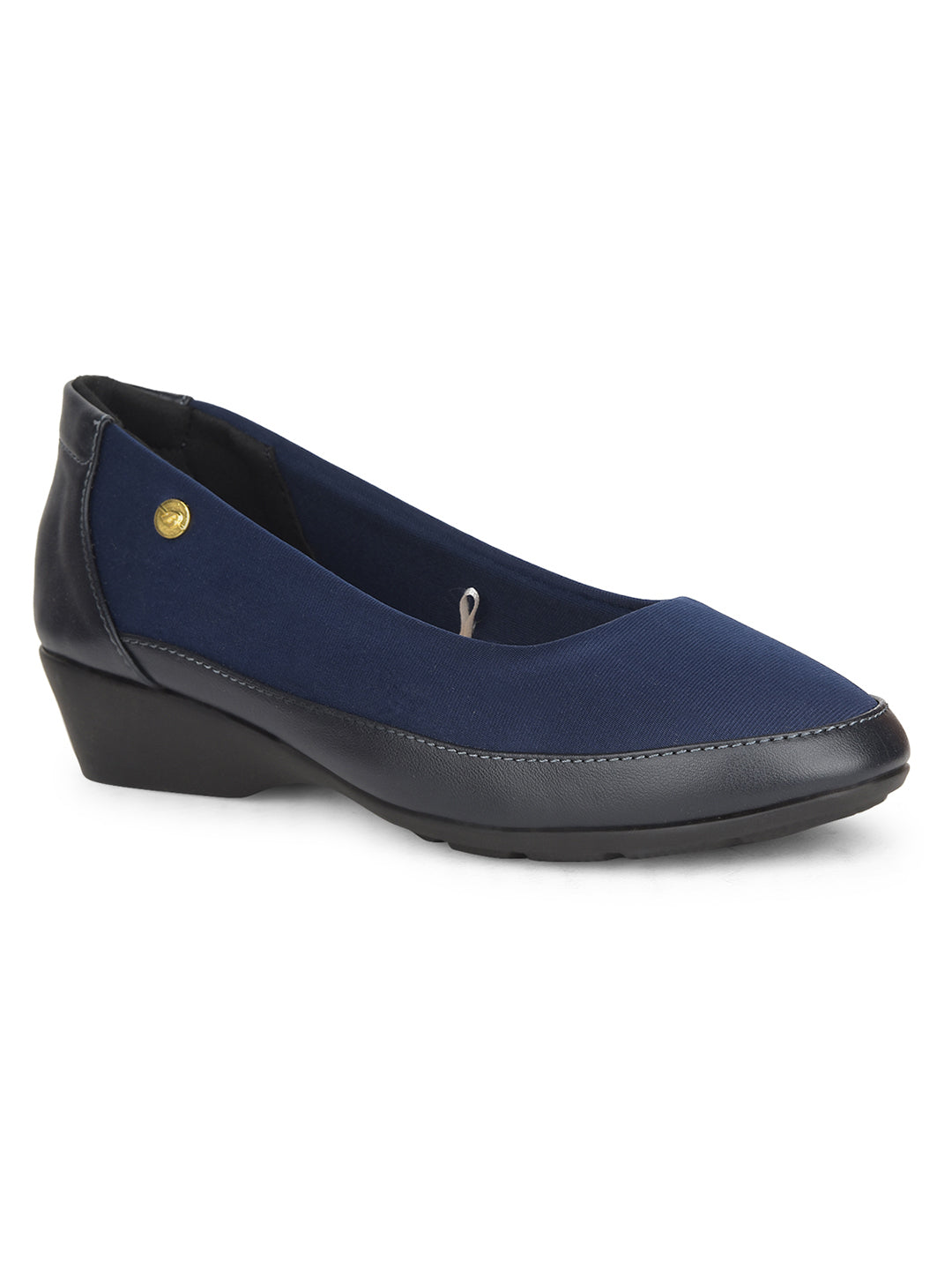 Bata Women Blue Wedge Heel Ballerina - Blue - View 1