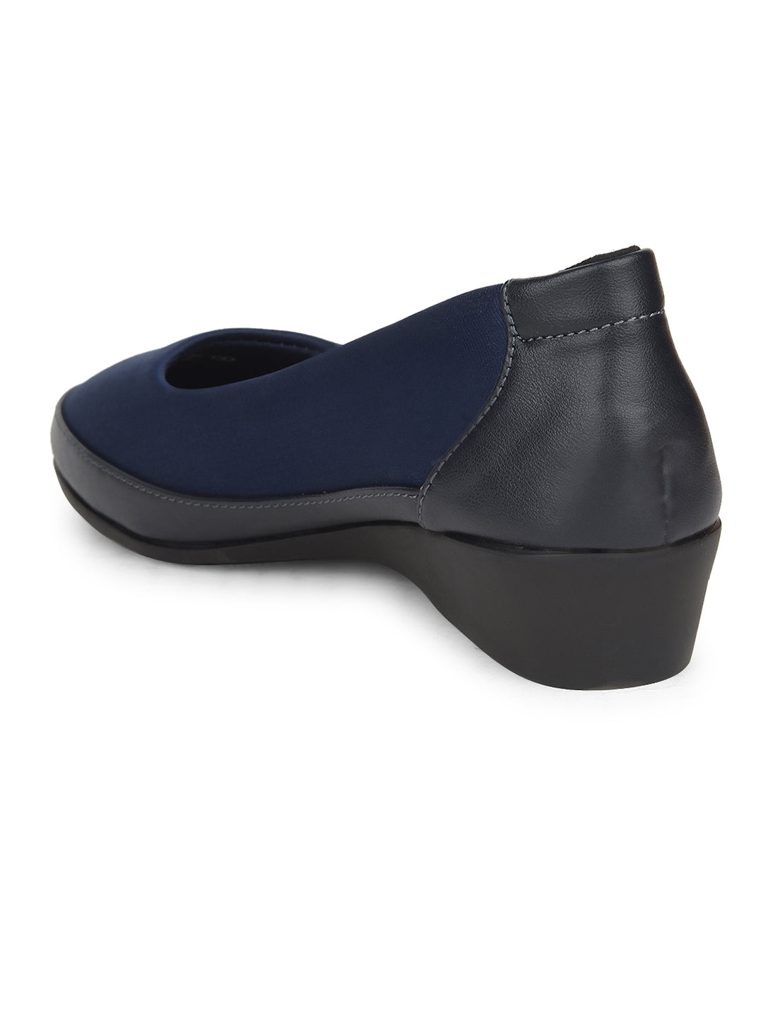 Bata Women Blue Wedge Heel Ballerina - Blue - View 3