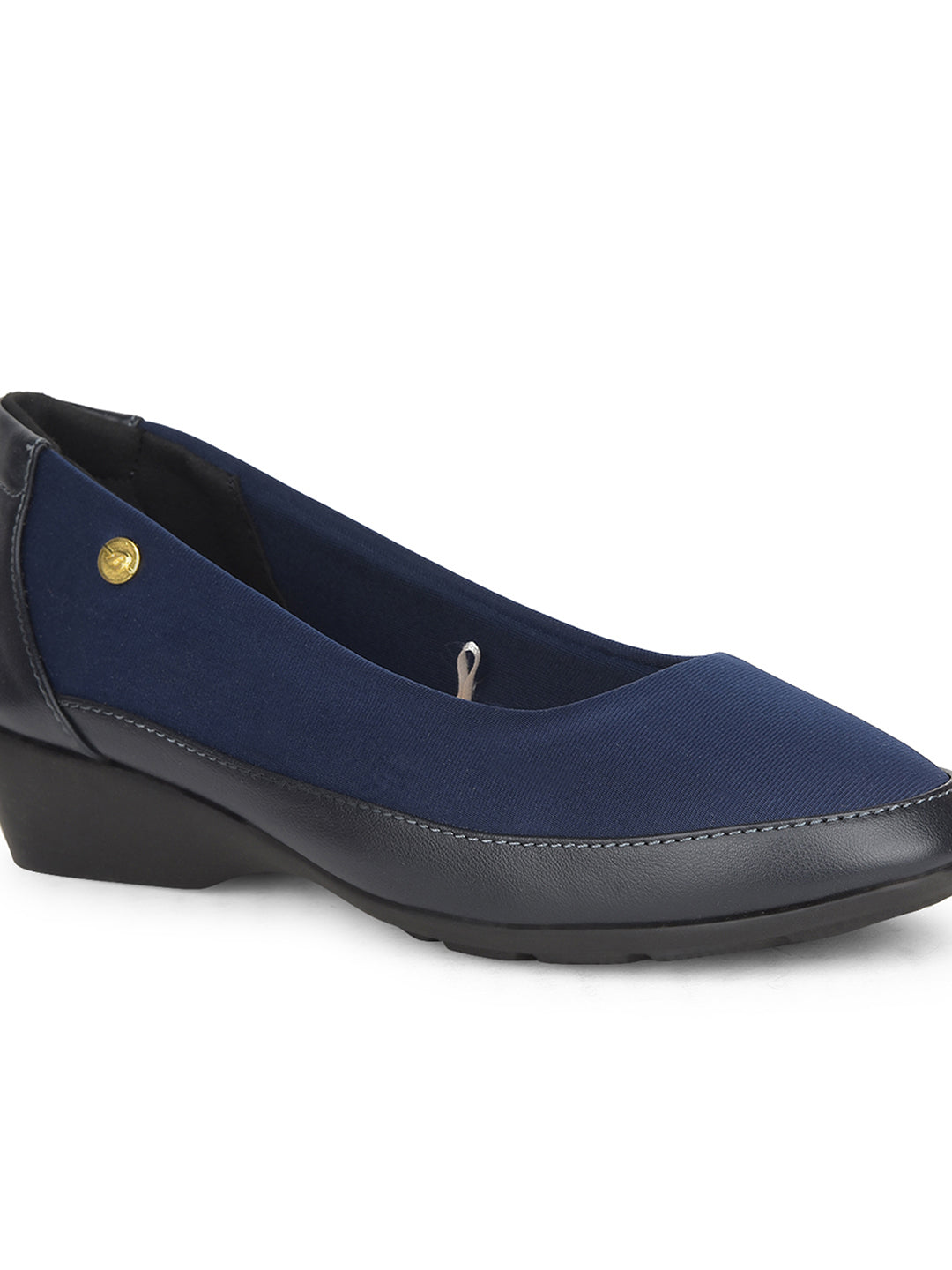 Bata Women Blue Wedge Heel Ballerina - Blue - View 5
