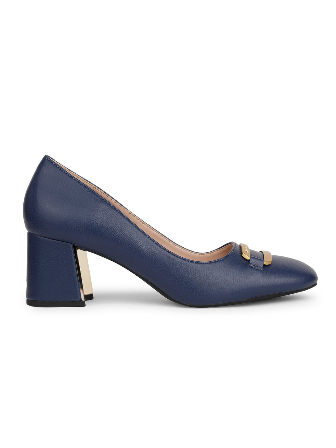 Nine West Women Pointed-Toe Block Heel Pump - Navy Blue - View 2