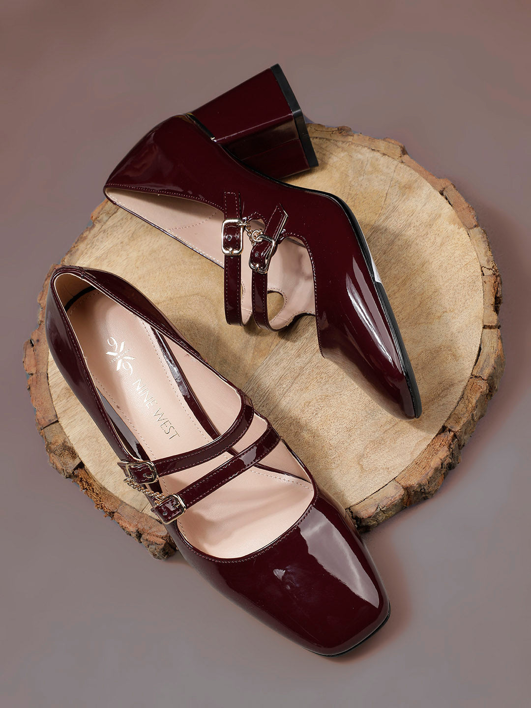 Nine West Women Purple Pointed-Toe Block Heel Mary janes - Purple - View 6