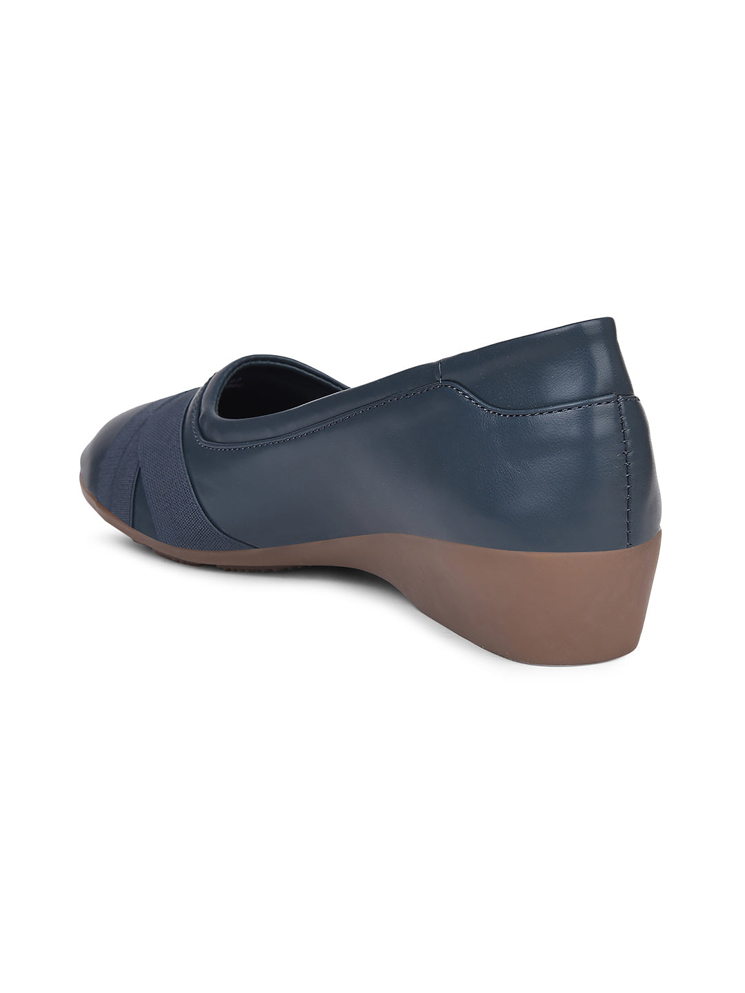 Bata Women Turquoise Blue Wedge Heel Slip-on Loafers - Turquoise Blue - View 3