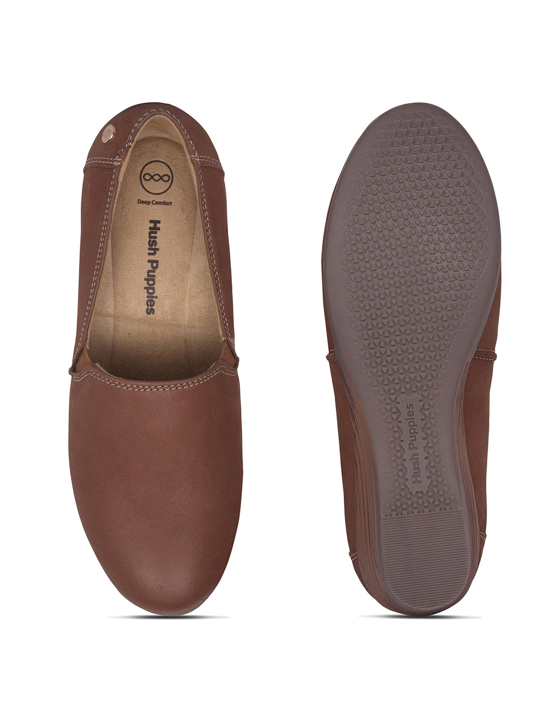 Hush Puppies Women Tan Wedge Heel Ballerina - Tan - View 4