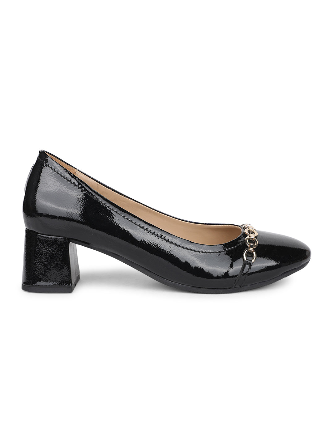 Hush Puppies Women Black Block Heel Ballerina - Black - View 2