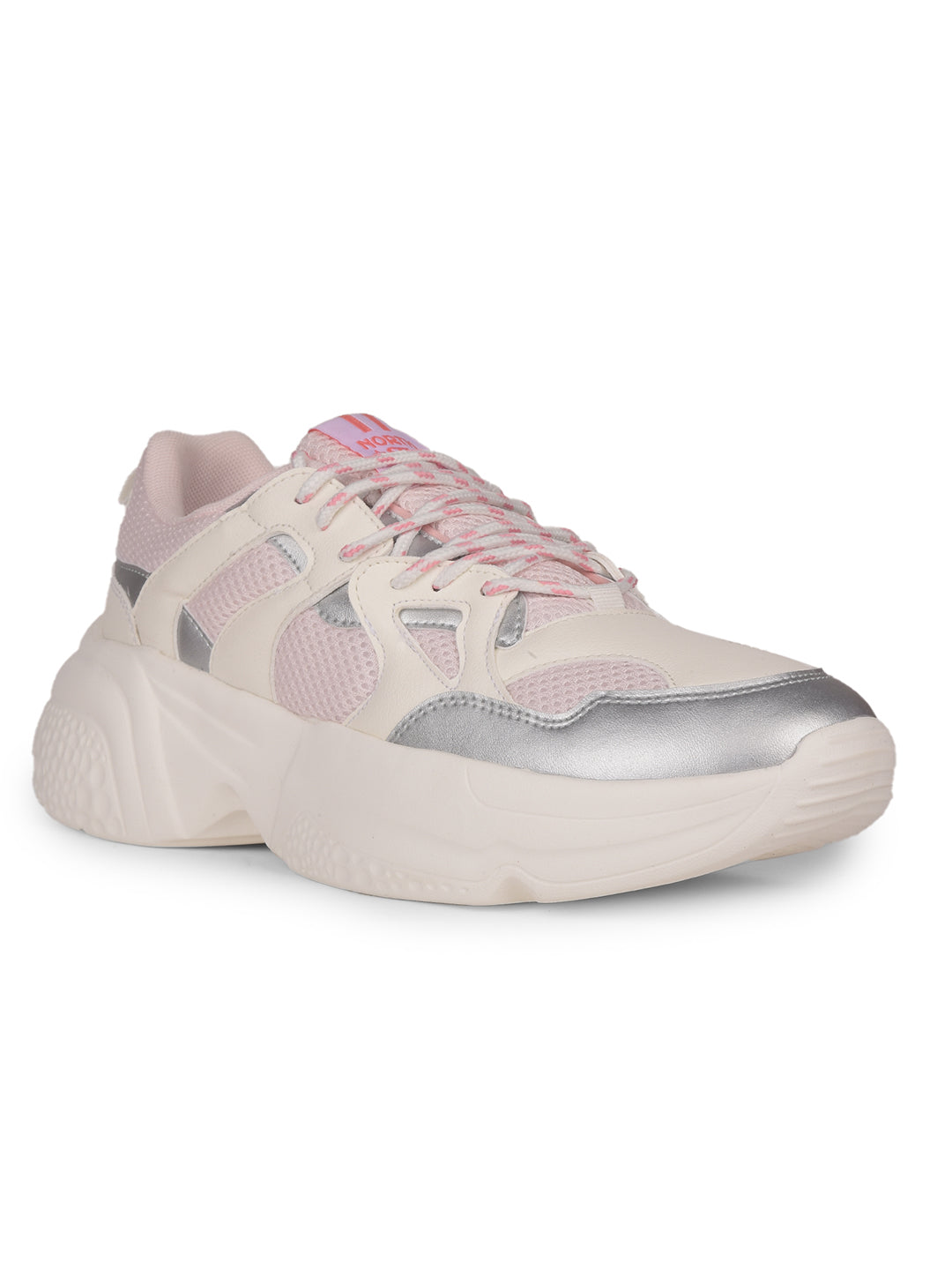 North Star Women Pink Casual Lace-up Sneakers - Pink - View 1