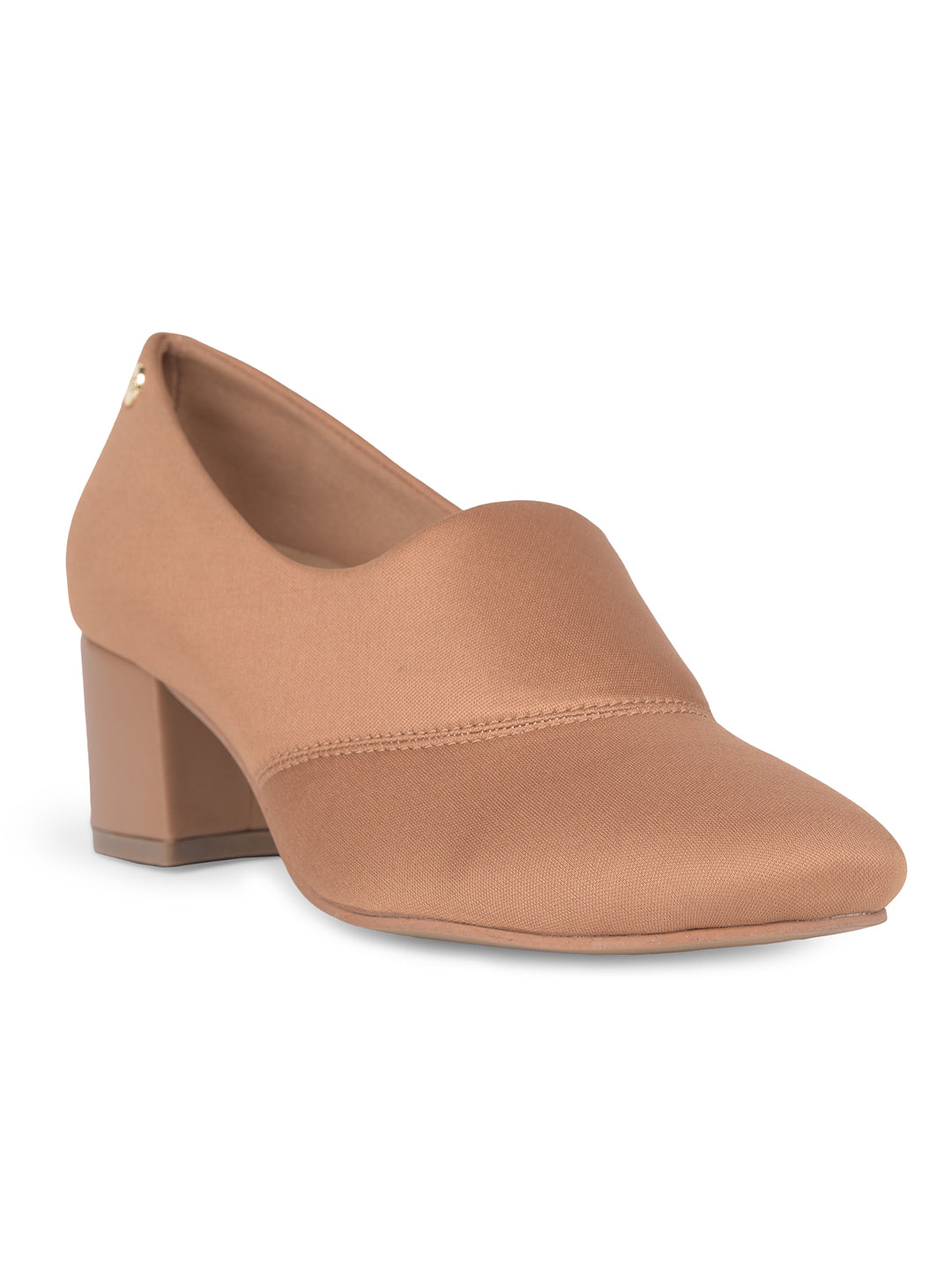 Bata Women Beige Pointed-Toe Block Heel Pump - Beige - View 1