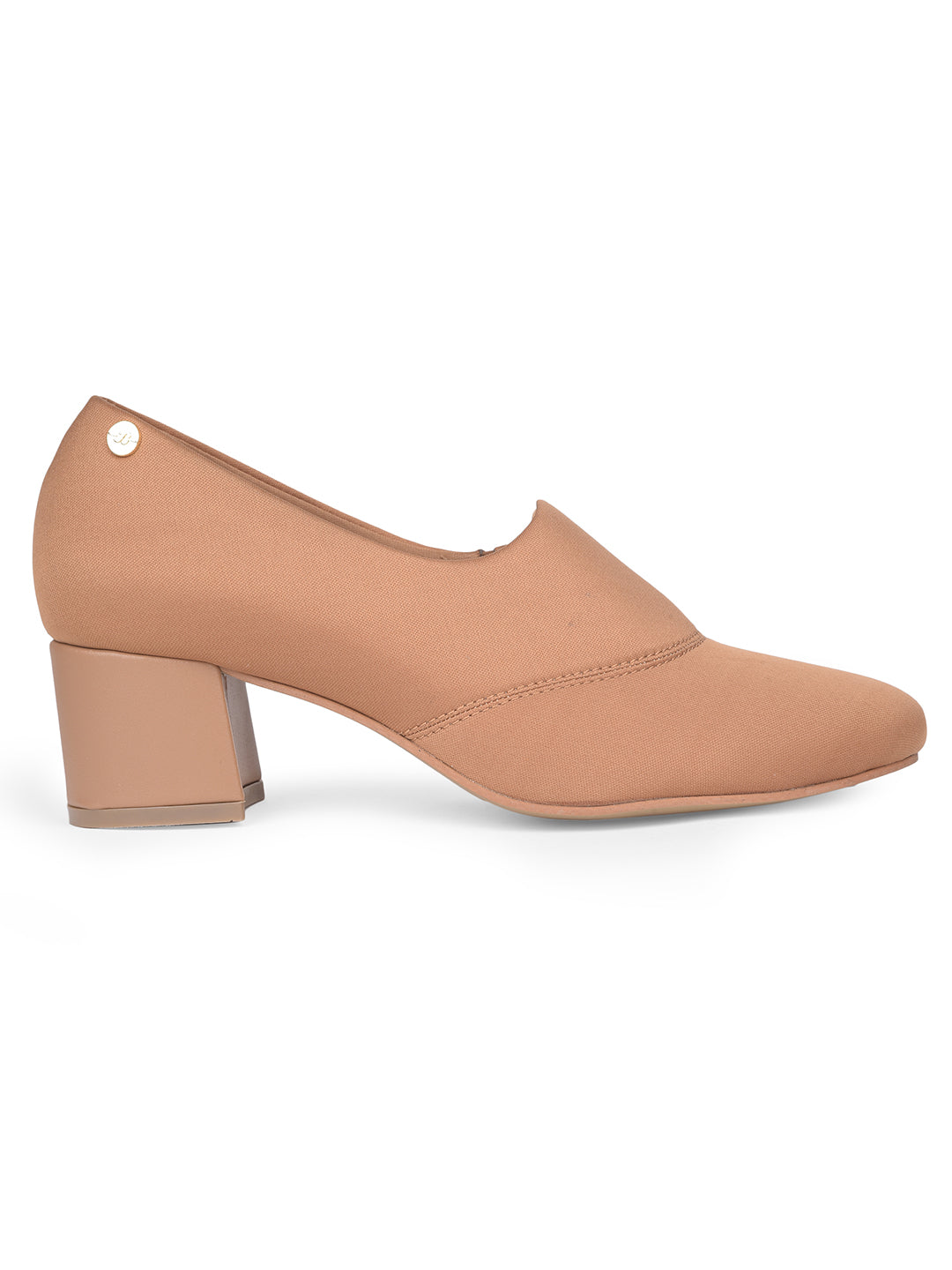 Bata Women Beige Pointed-Toe Block Heel Pump - Beige - View 2