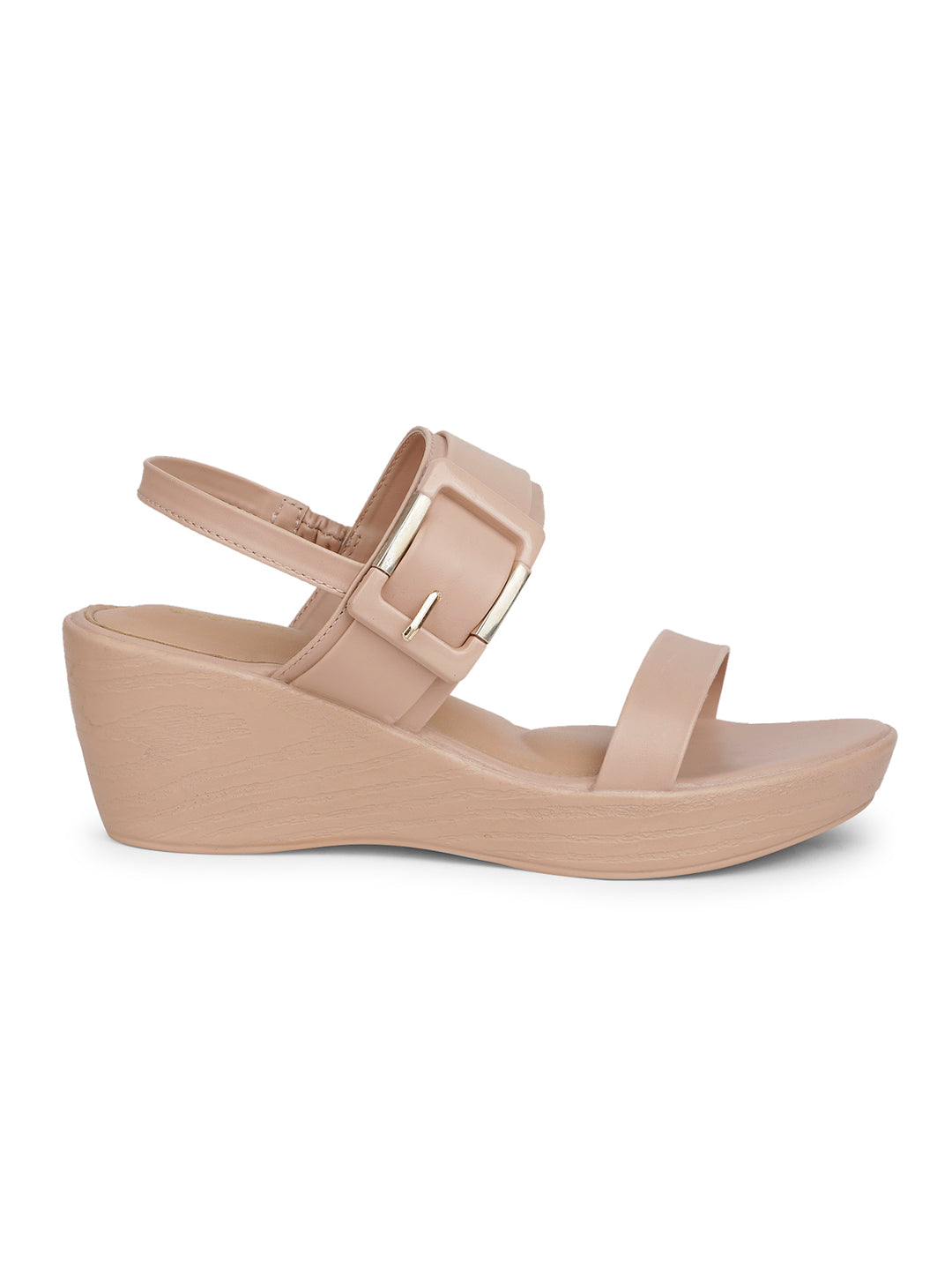 Bata Women Nude BackStrap Wedge Heel Sandal - Nude - View 2