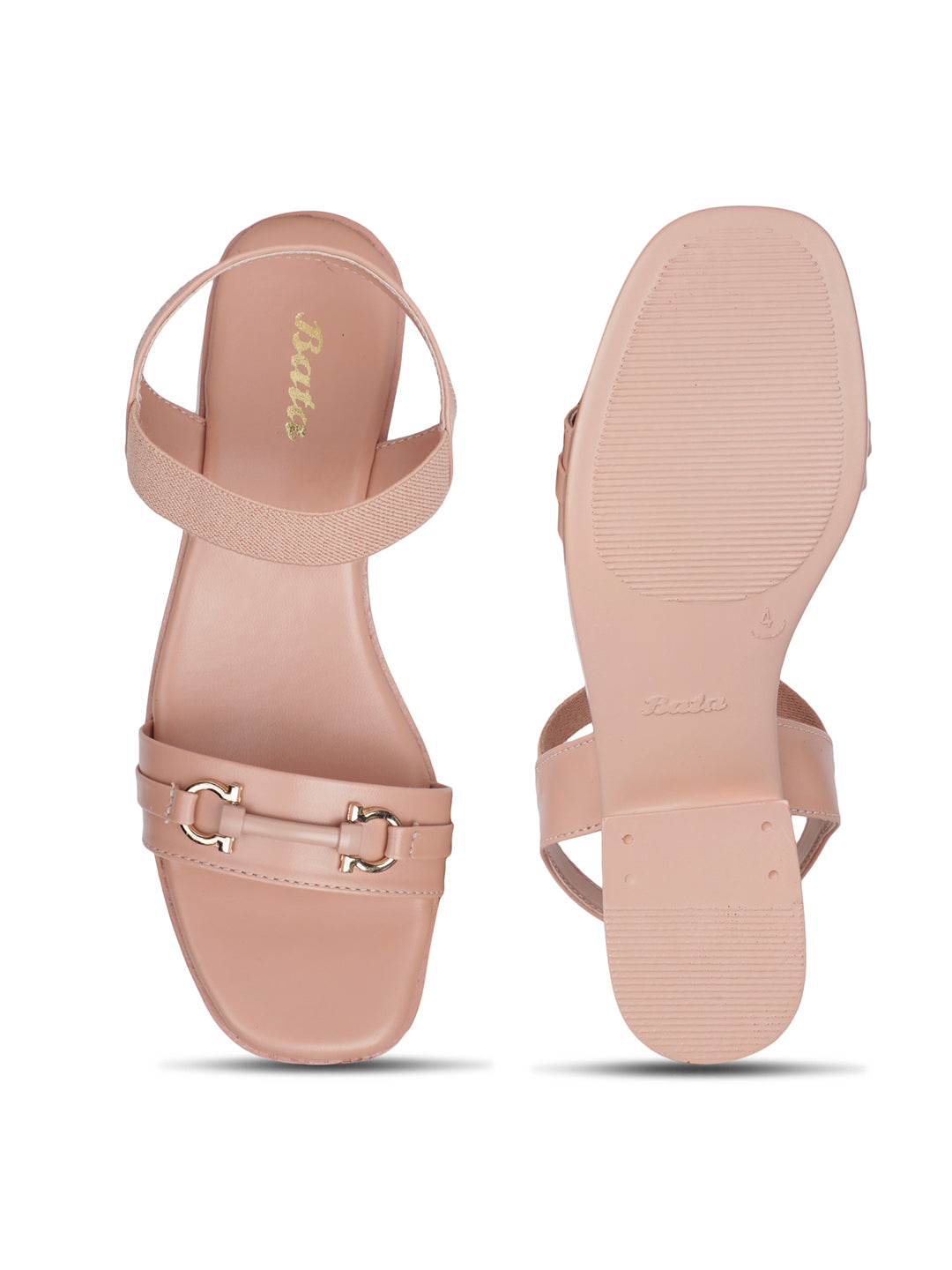 Bata Women Nude BackStrap Block Heel Sandal - Nude - View 4