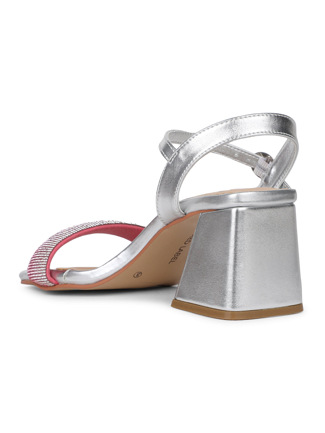 Bata Women Silver BackStrap Block Heel Sandal - Silver - View 3