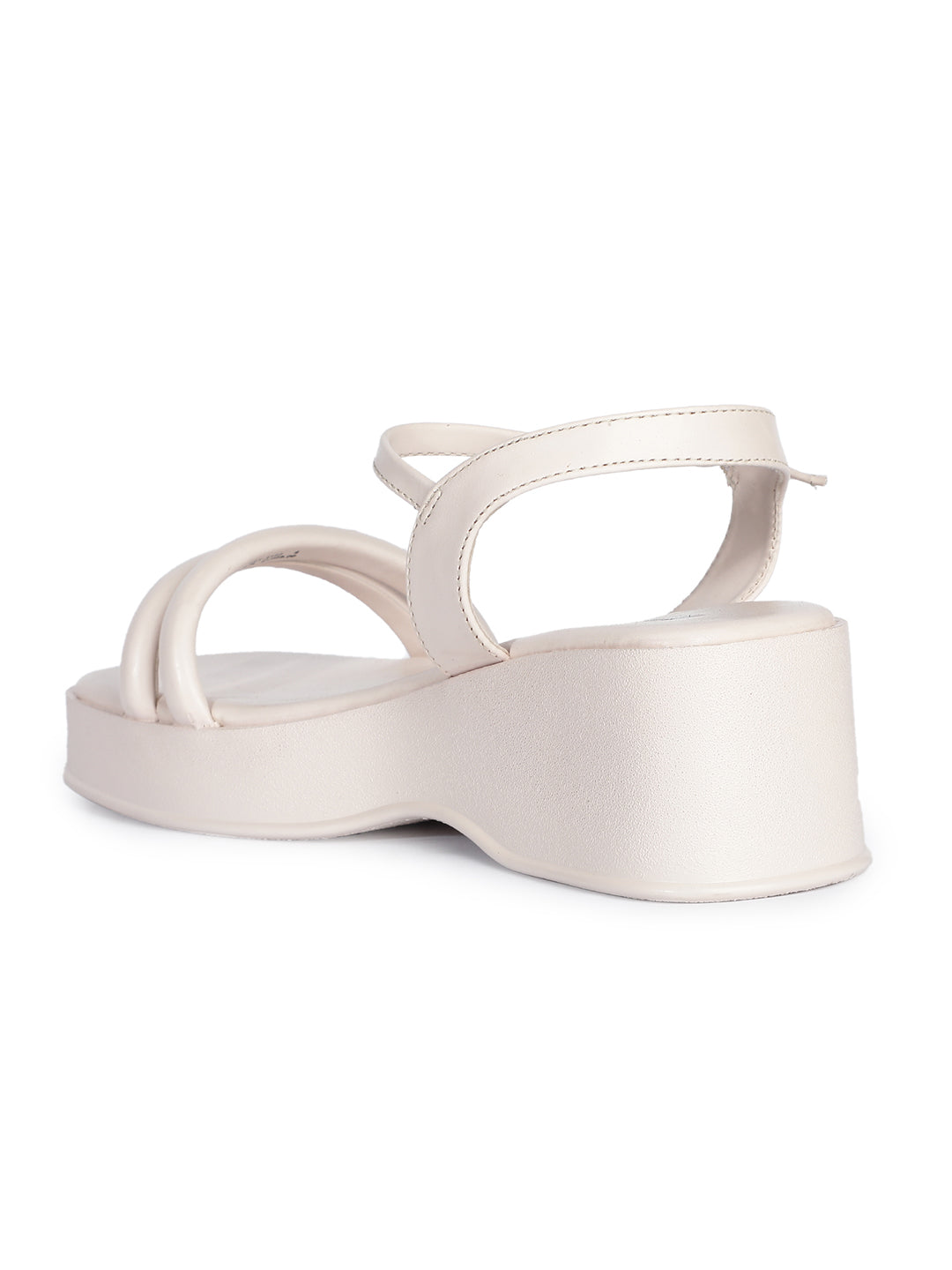 Bata Women Off White Ankle Strap Wedge Heel Sandal - Off White - View 3