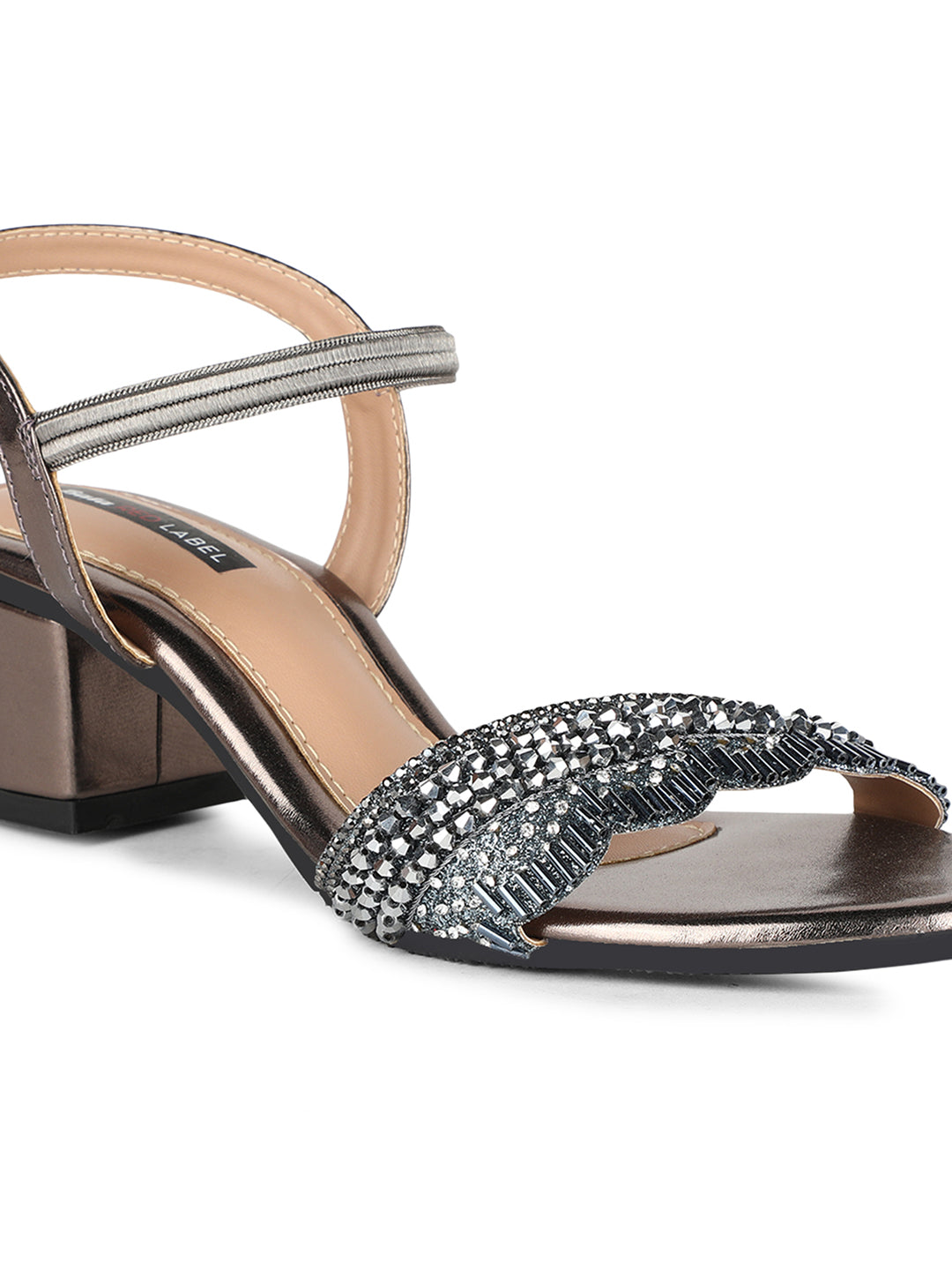 Bata Women Gunmetal Ankle Strap Block Heel Sandal - Gunmetal - View 5