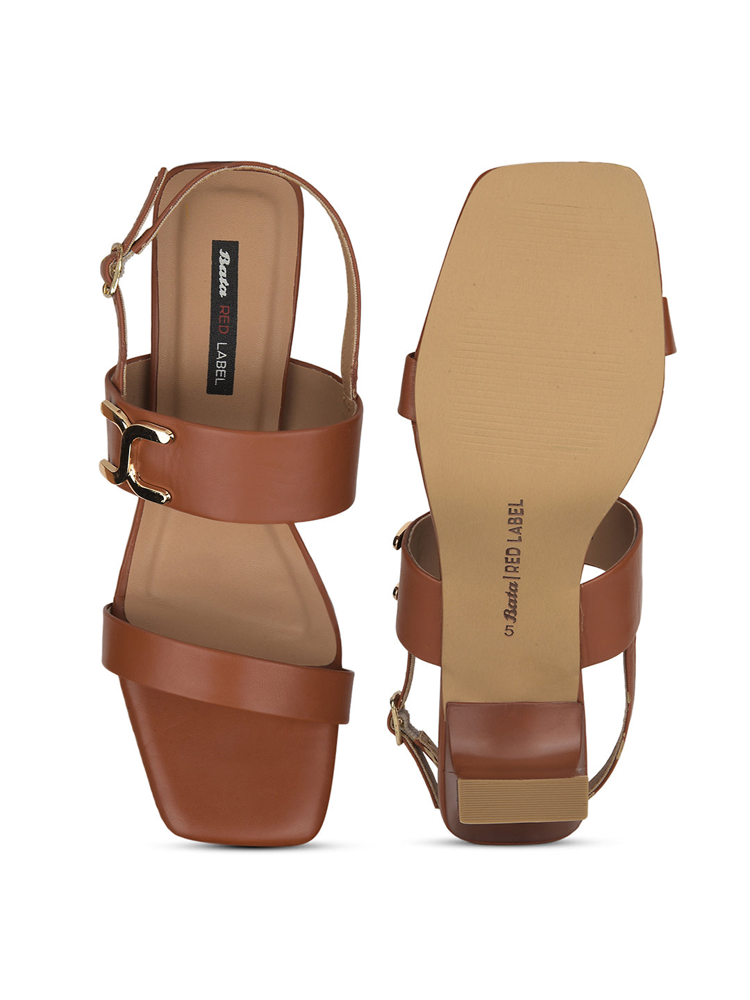 Bata Women's Tan Block Heel Sandals - Tan