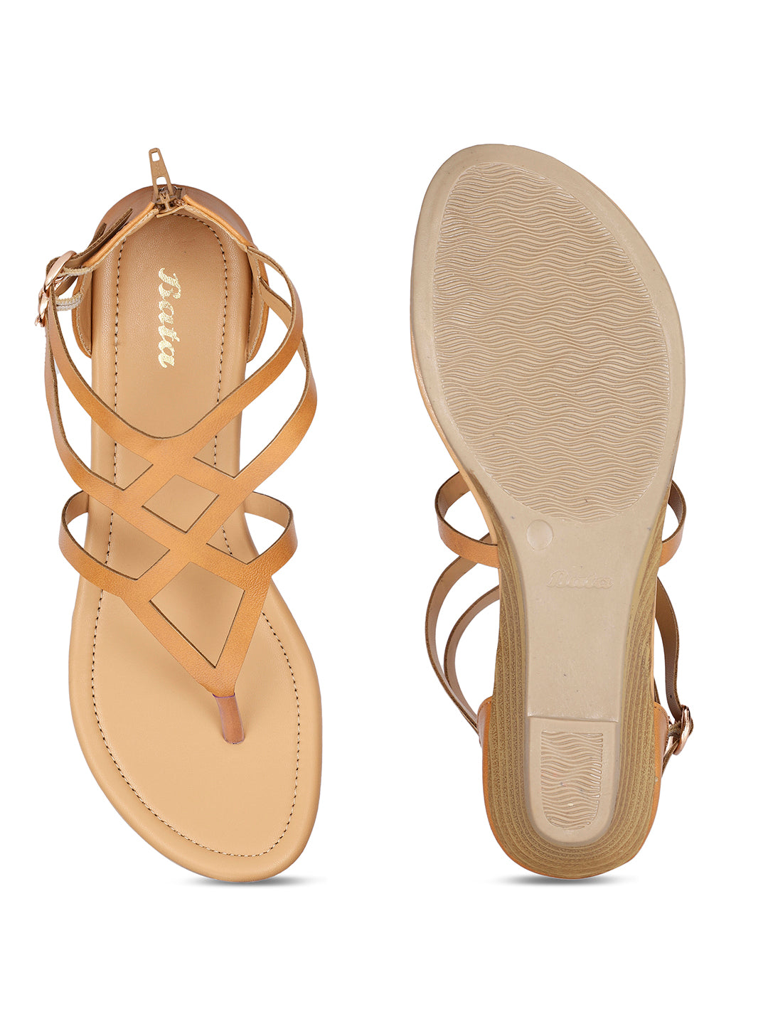 Bata Women Tan Gladiator-Style Wedge Heel Sandal - Tan - View 4