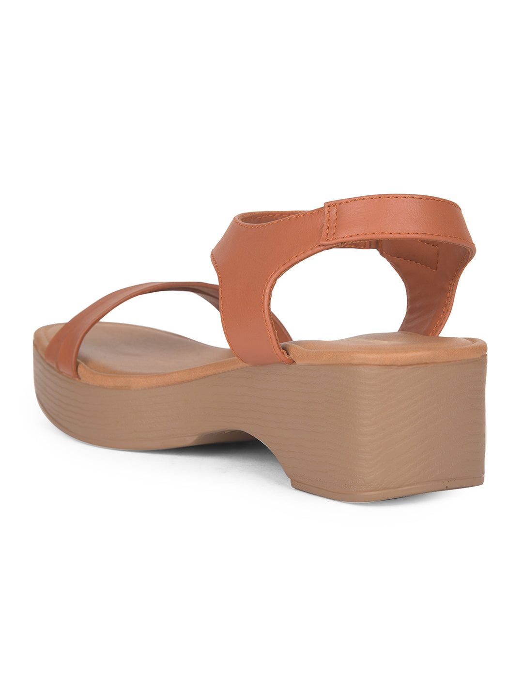 Bata Women Tan Ankle Strap Wedge Heel Sandal - Tan - View 3