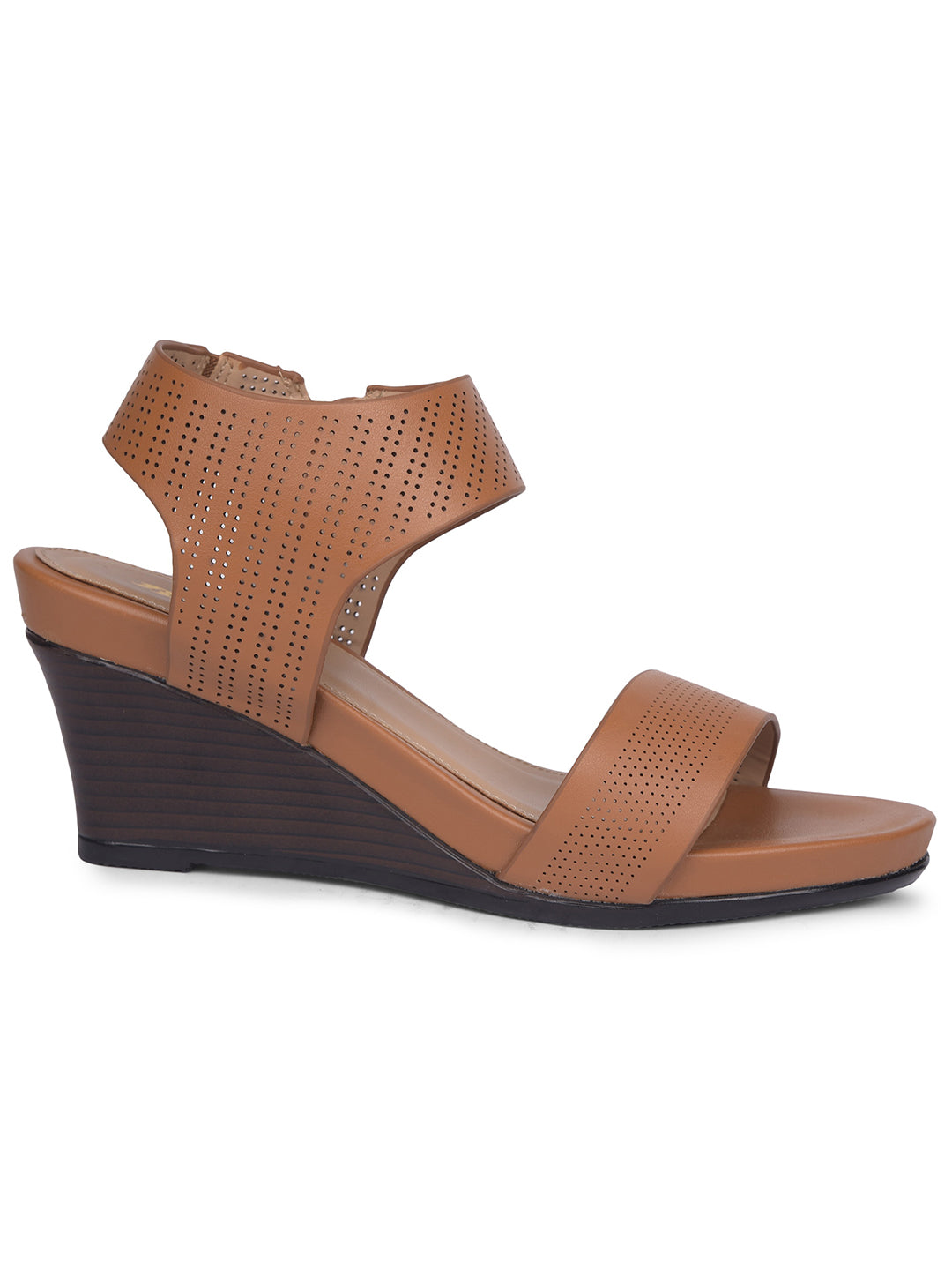 Bata Women Brown Ankle Strap Wedge Heel Sandal - Brown - View 2